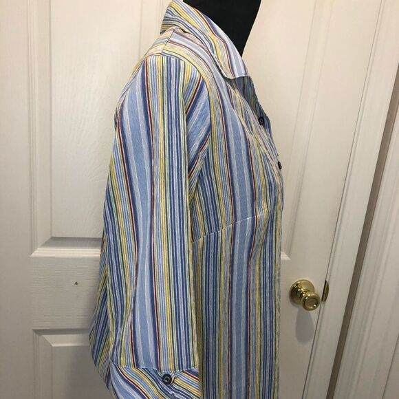Allison Daley button down multi color blouse - Picture 8 of 8